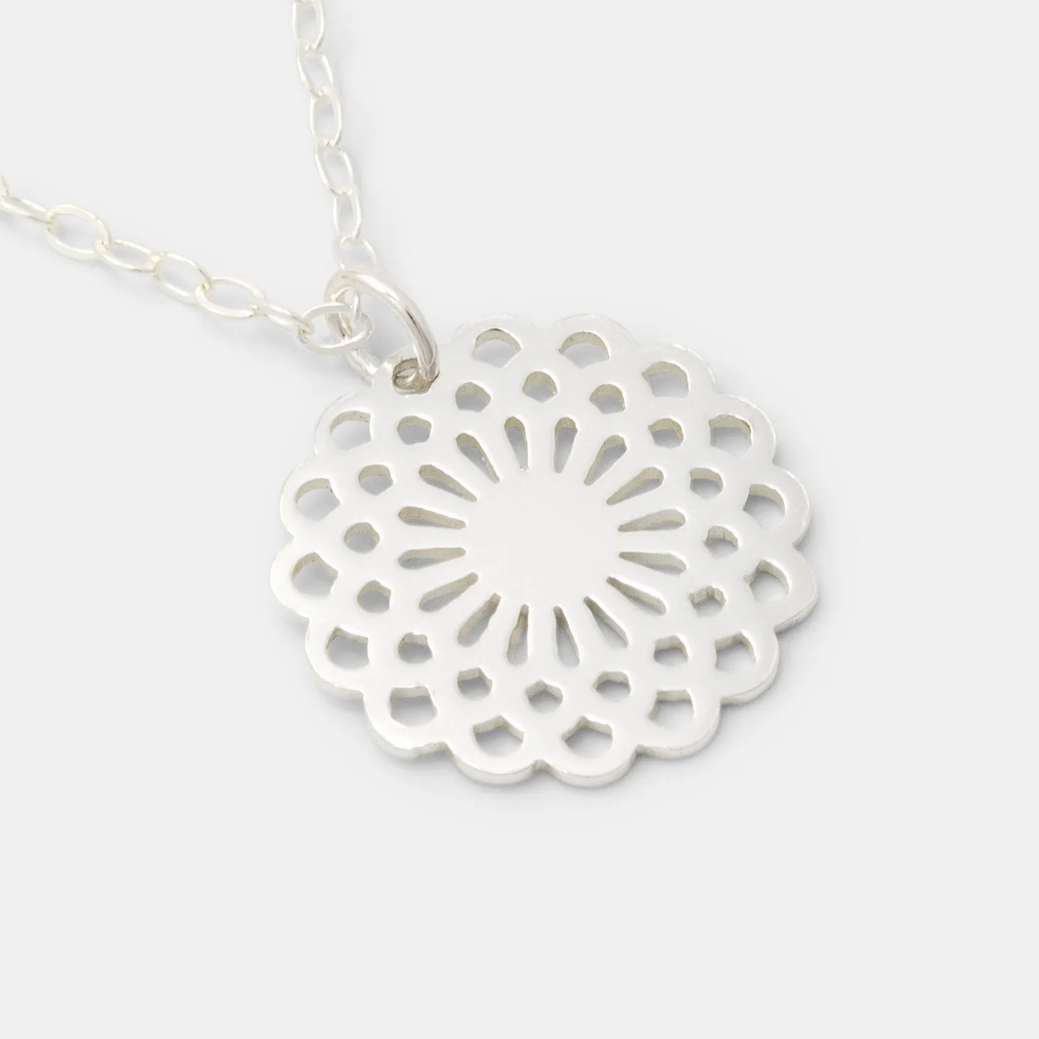 Dahlia Silver Pendant Necklace