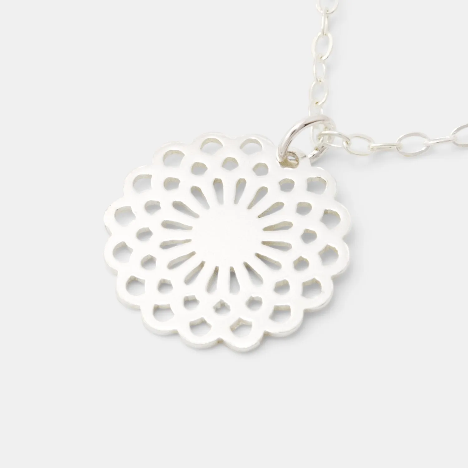Dahlia Silver Pendant Necklace