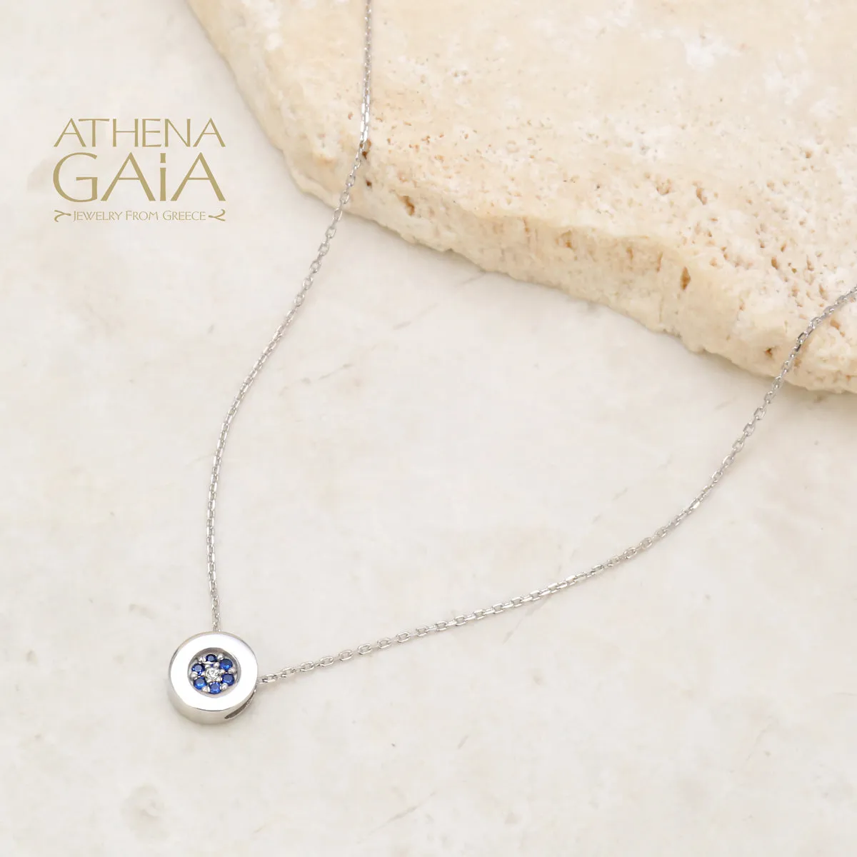 Dainty Round Evil Eye Necklace
