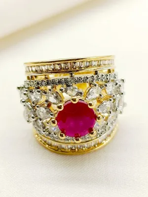 Dayera Ruby American Diamond Finger Ring