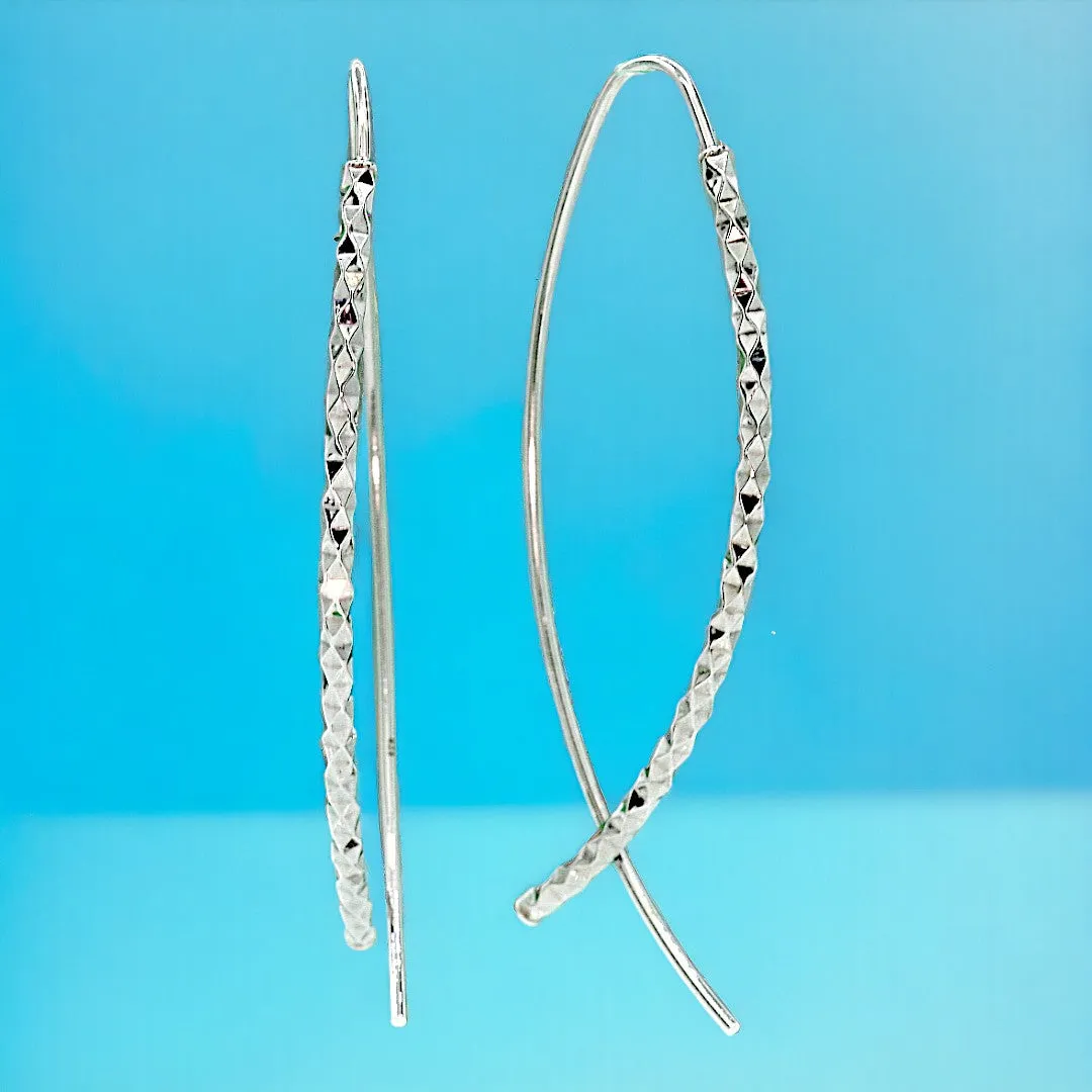 Diamond Cut Threader Earrings