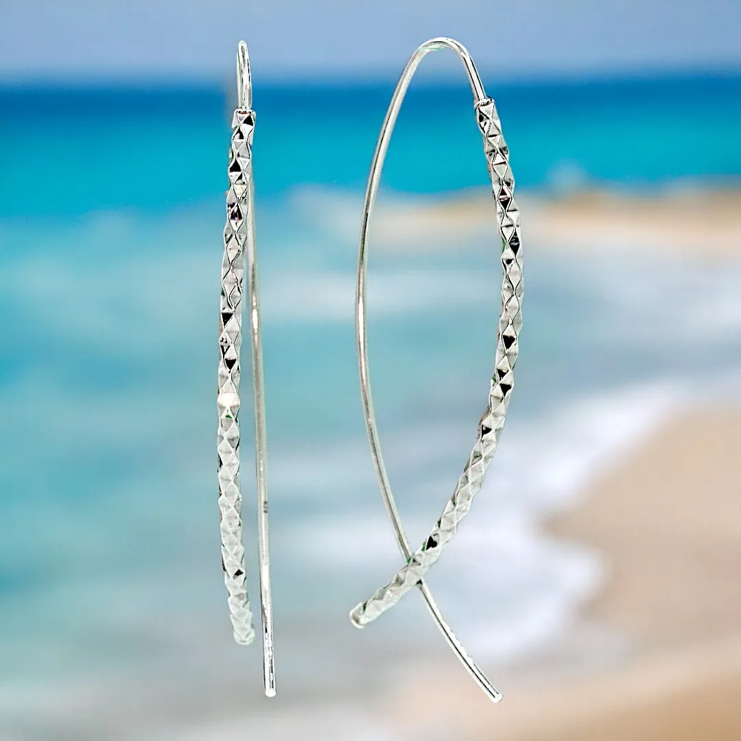 Diamond Cut Threader Earrings