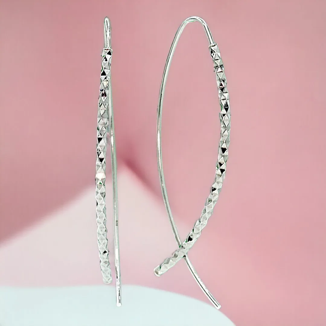 Diamond Cut Threader Earrings