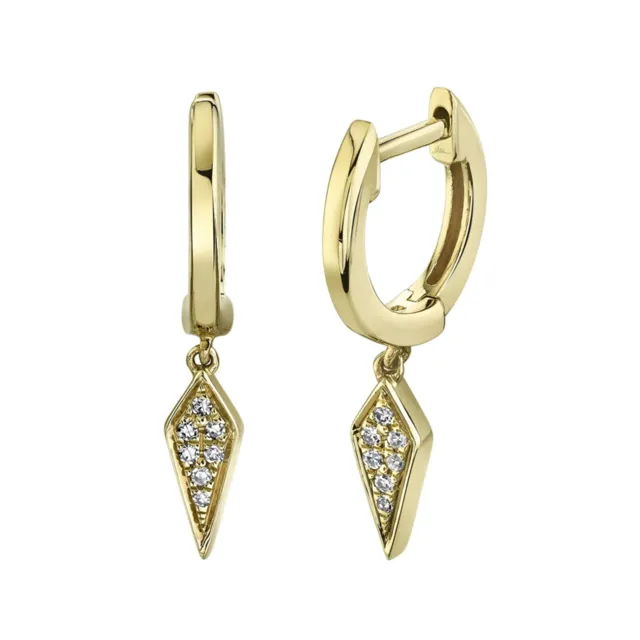 Diamond Kite Charm Huggie Hoops