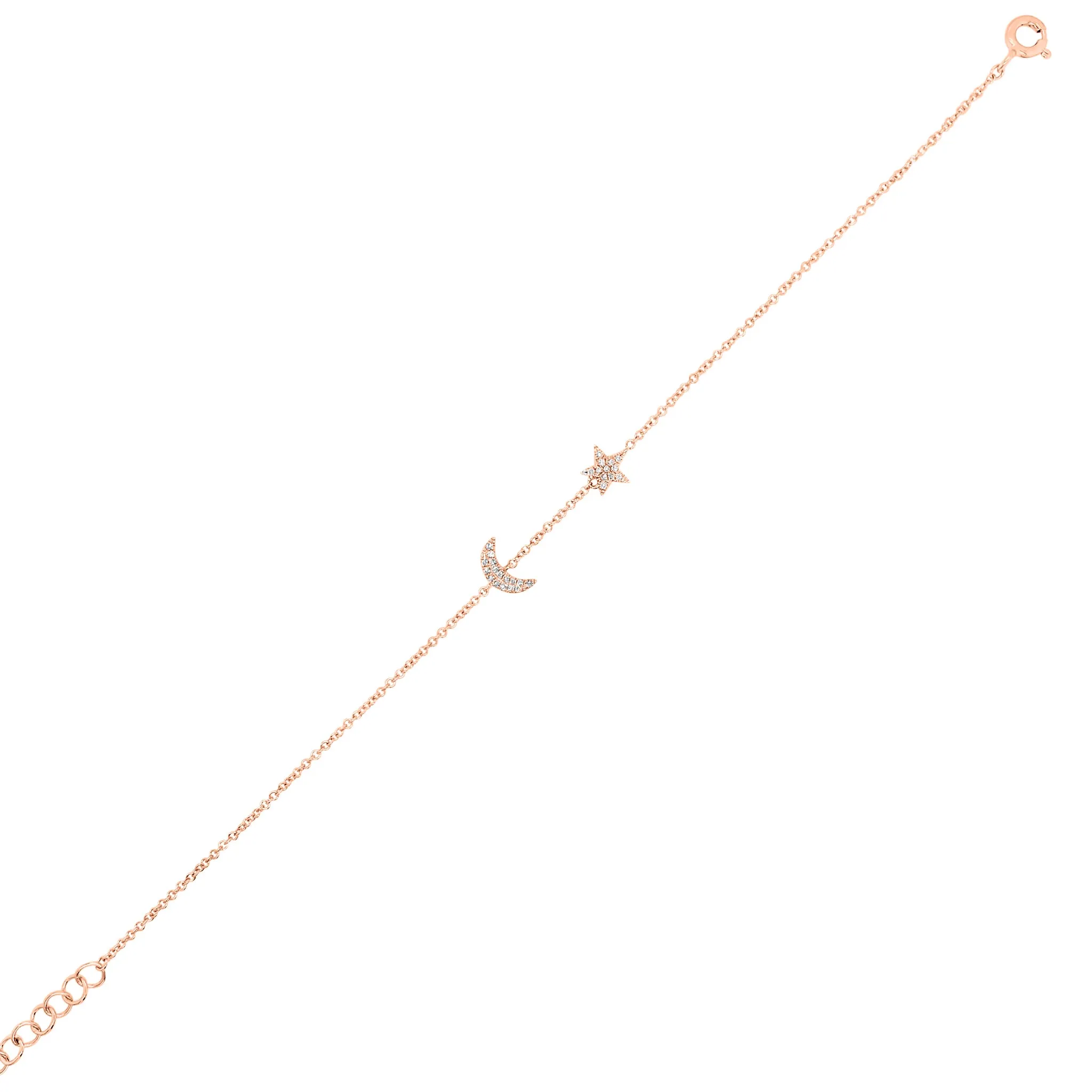Diamond Star & Moon Bracelet
