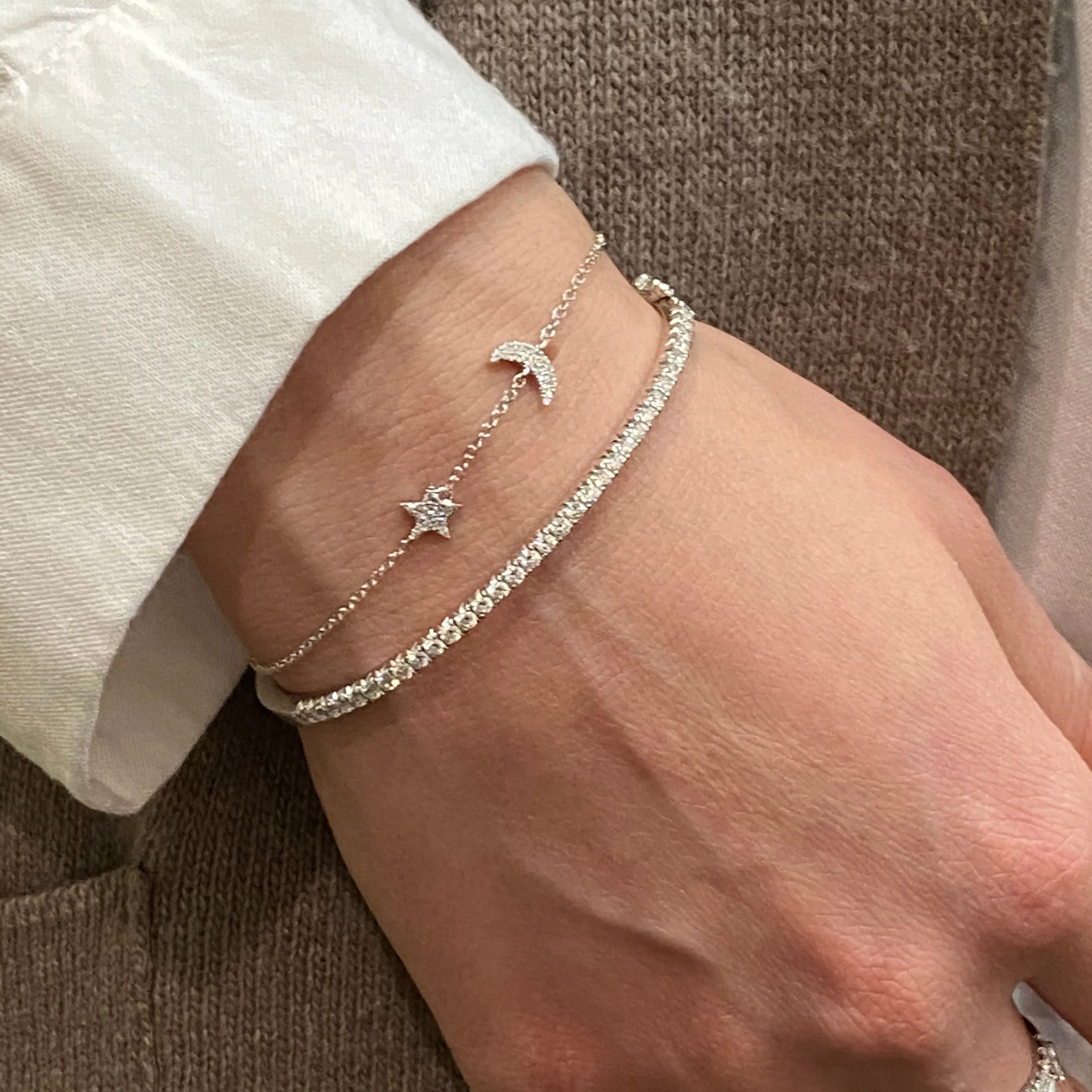 Diamond Star & Moon Bracelet