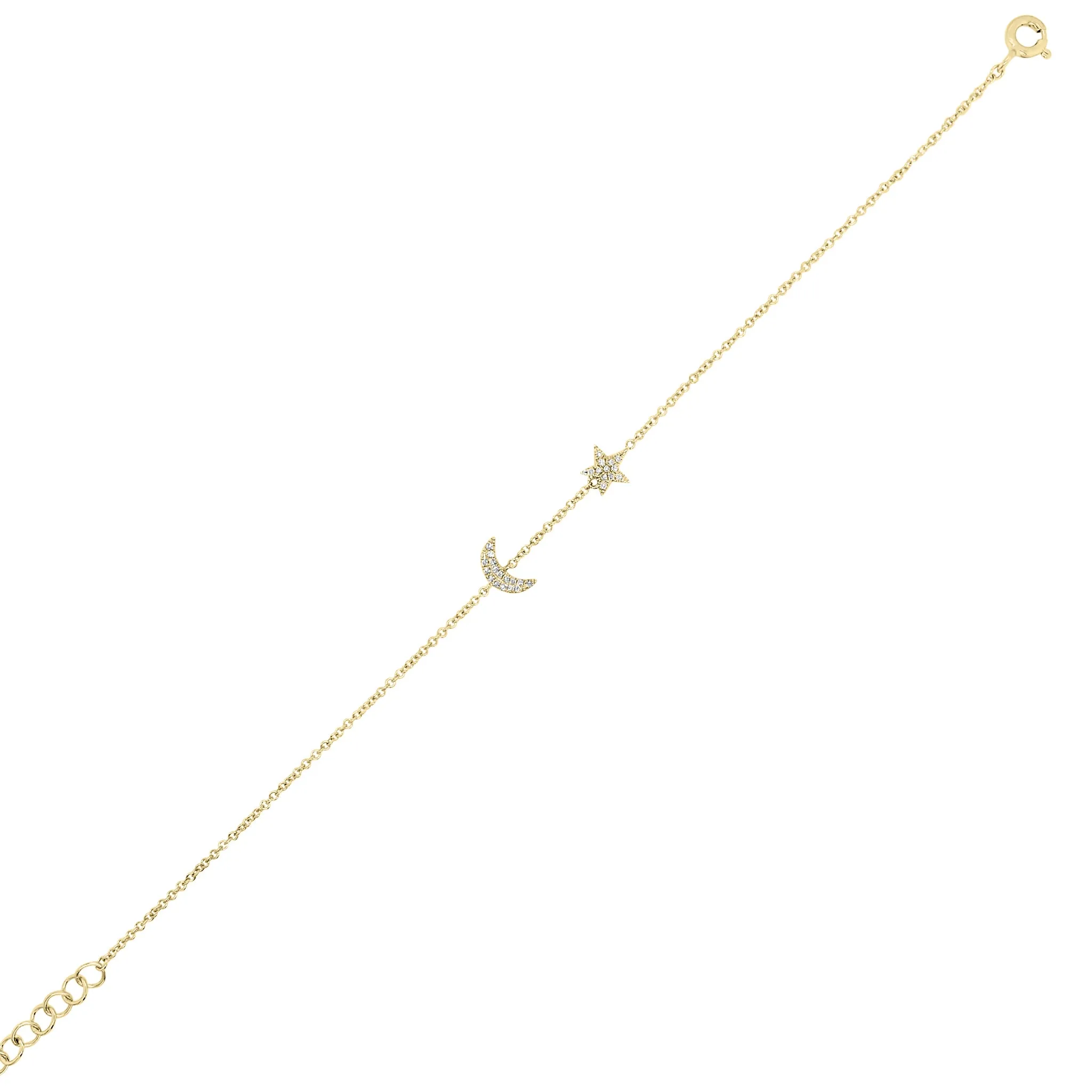Diamond Star & Moon Bracelet