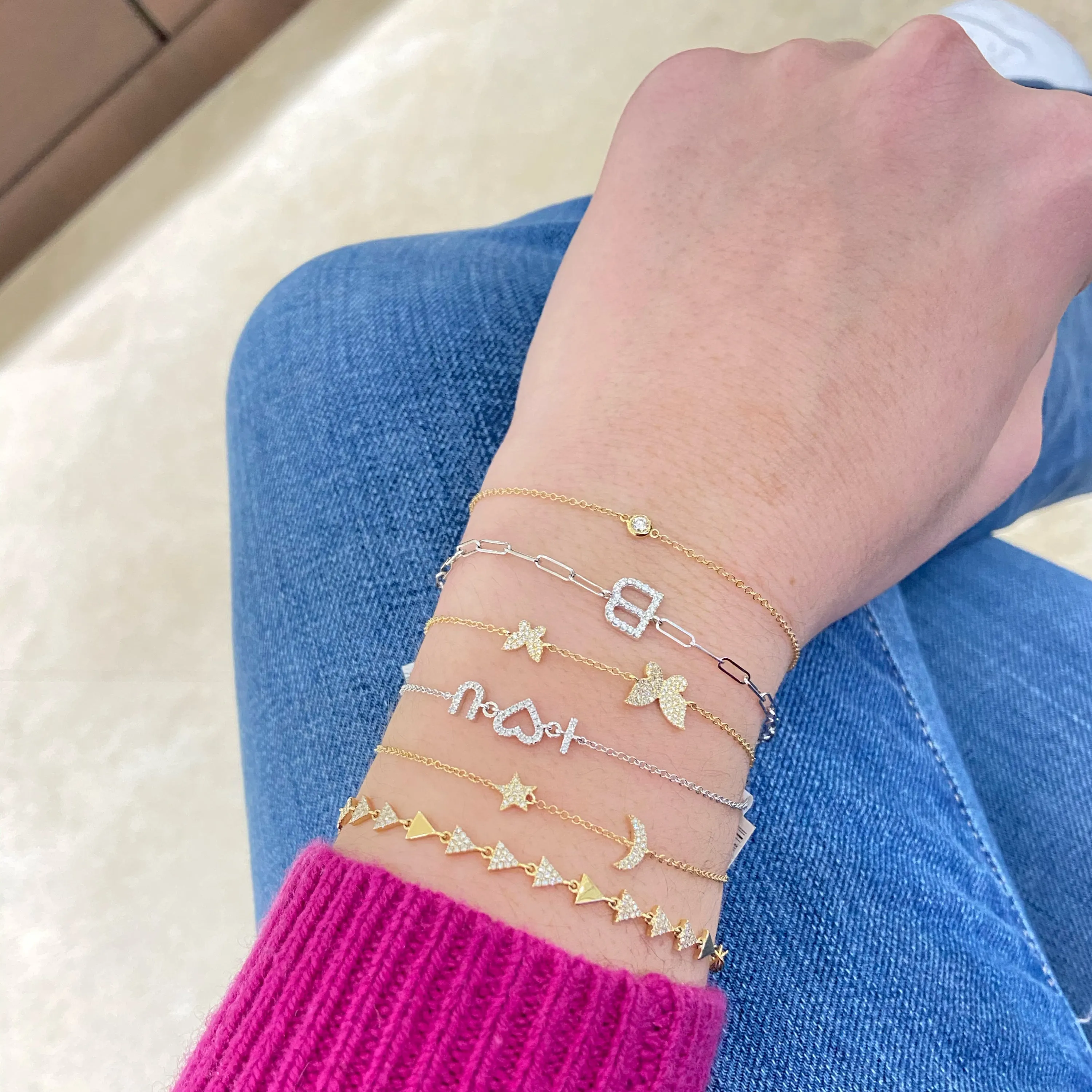 Diamond Star & Moon Bracelet