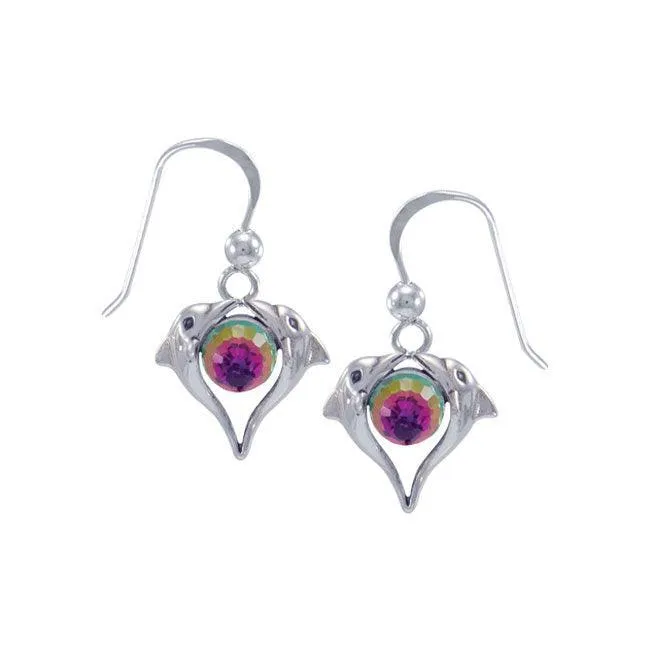 Dolphin Love Sterling Silver Hook Earring