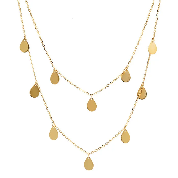 Double Chain & Multiple Disc Necklace