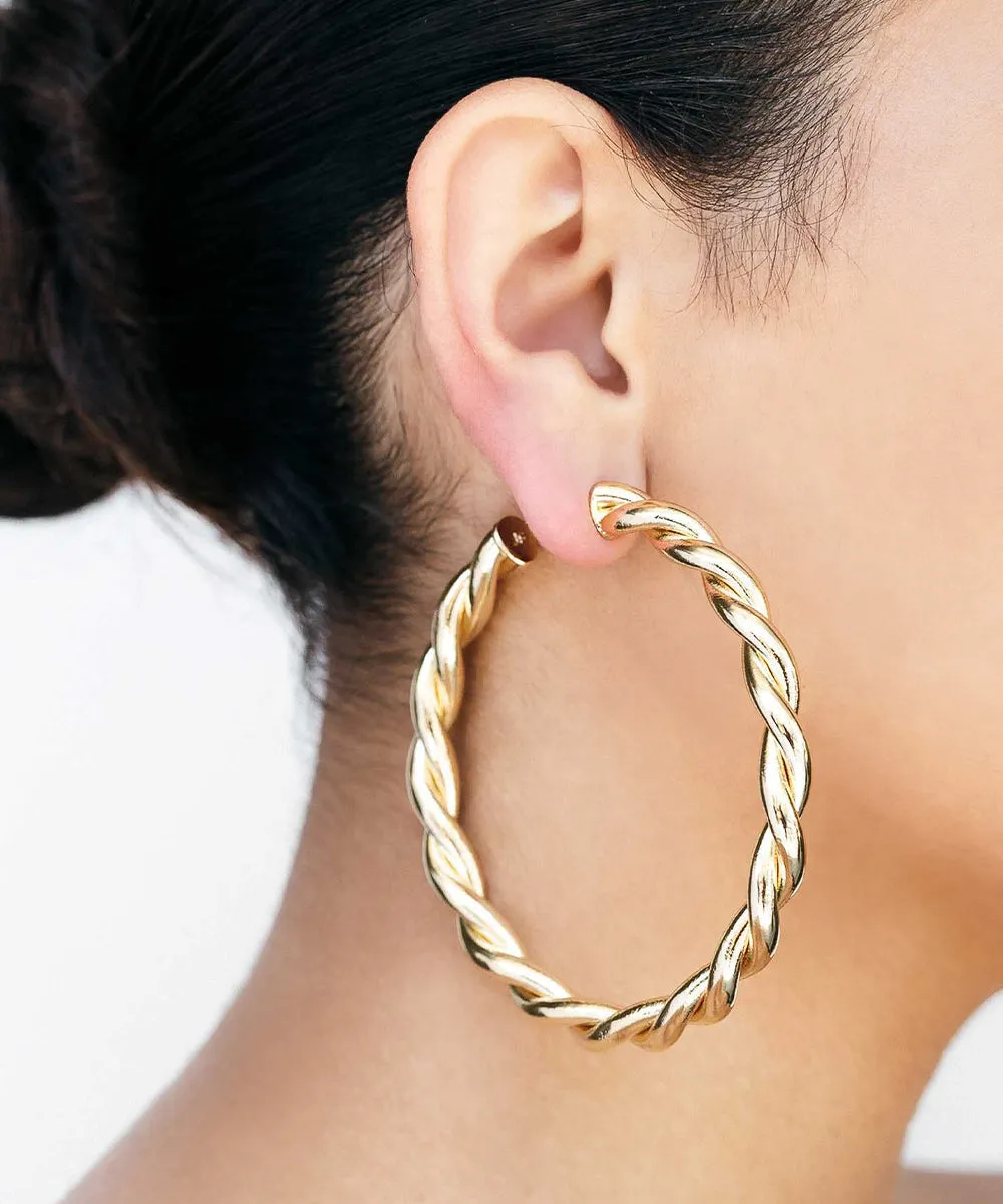 Double Twisted Lilly Hoops