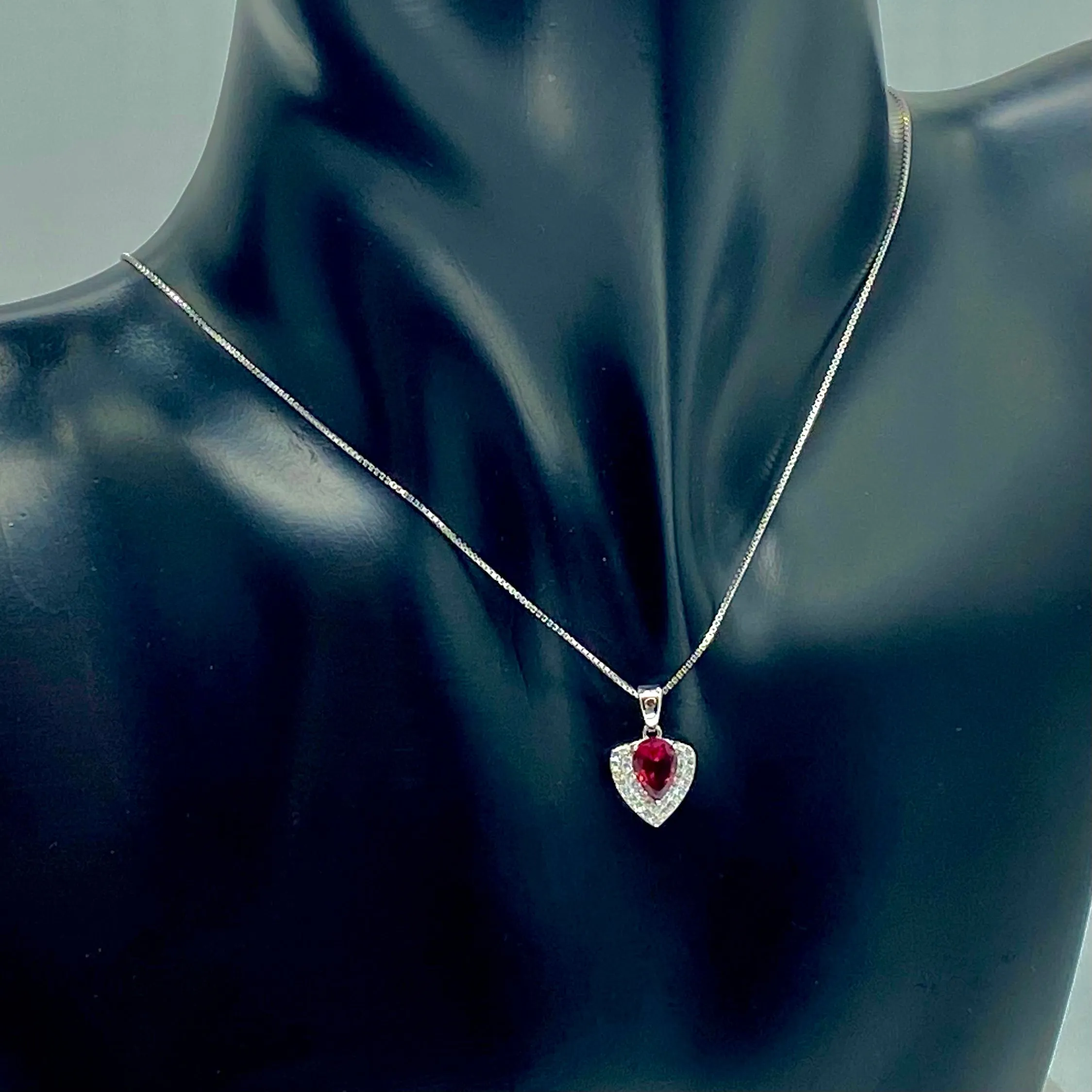 Elegant 925 Sterling Silver Heart Pendant Necklaces with Gemstone Accents