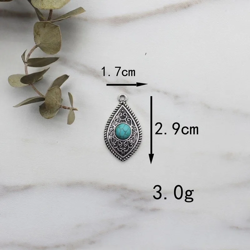 Elegant Retro Cross Owl Alloy Inlay Turquoise Jewelry Accessories