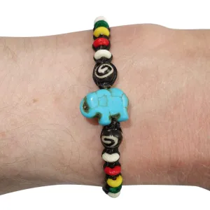 Elephant Bracelet Rasta Beads Wristband Bangle Mens Ladies Boys Girls Jewellery