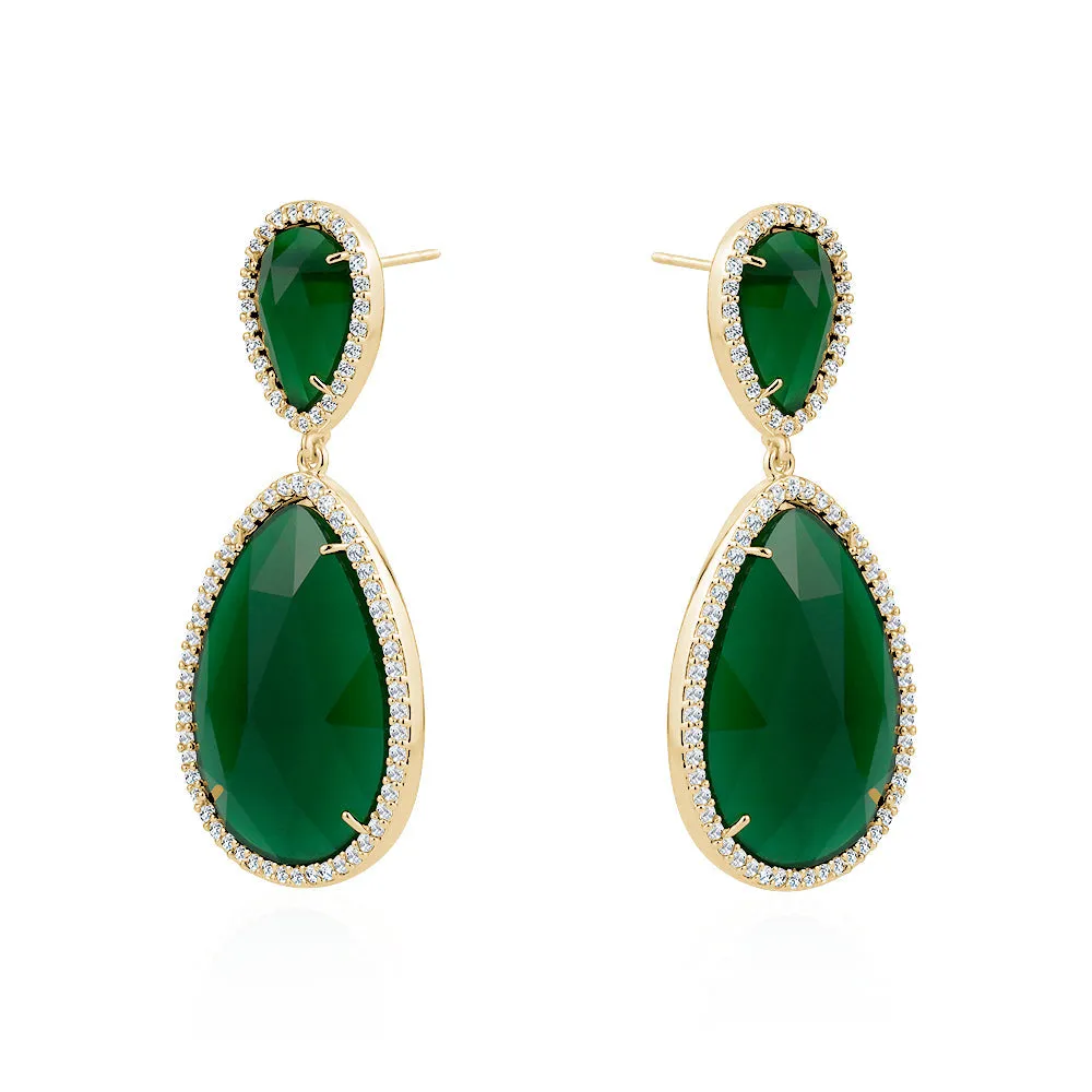 EMERALD PEAR SHAPE CHANDELIER