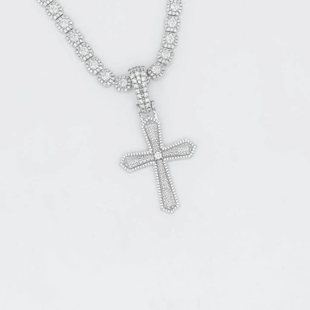 Eternity Cross with Center Stone
