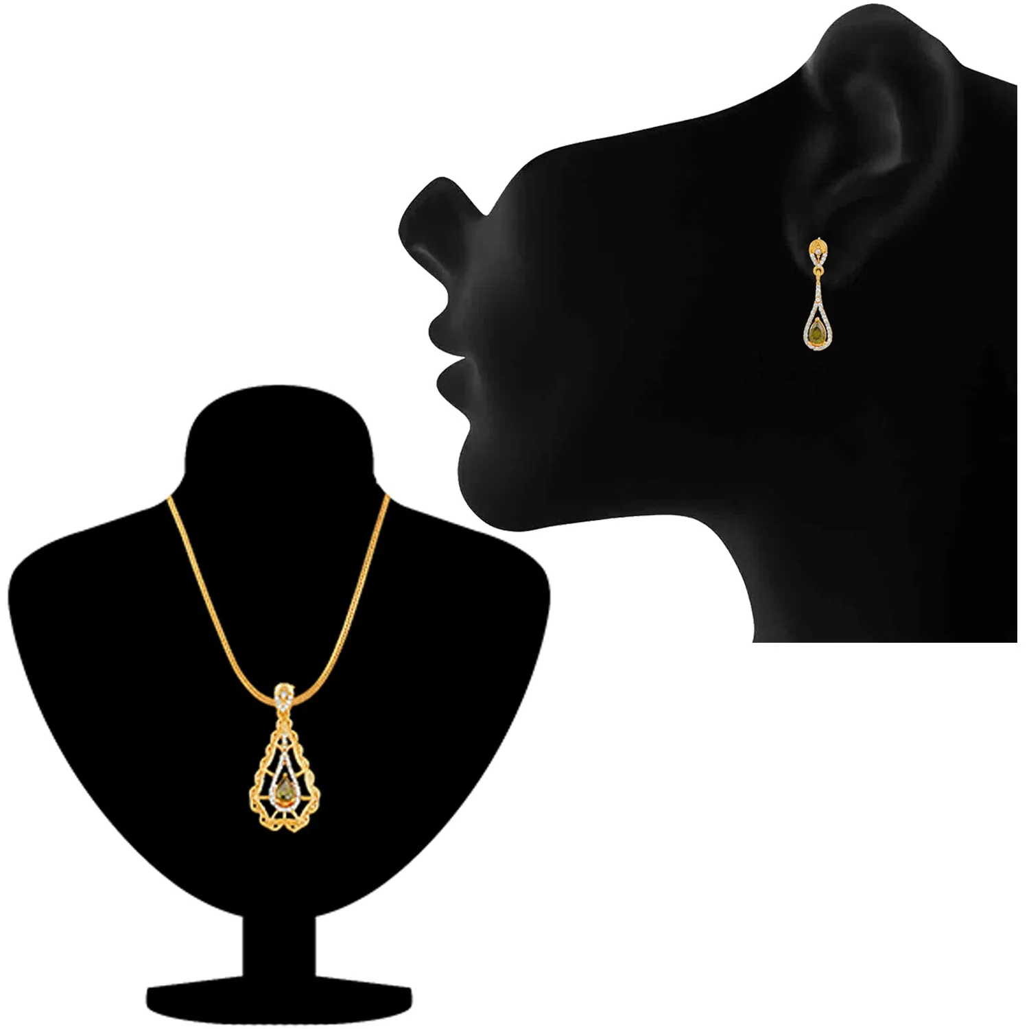 Ethnic Desiger CZ Pendant set
