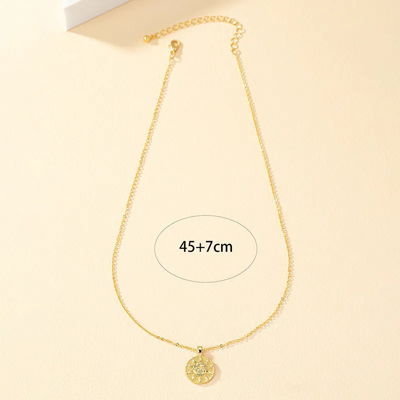 Europe & America's Bestselling Sun Metal Pendant Necklaces: Unique Style, High-End Collarbone Chain for Wholesale