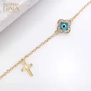Faith Mati Evil Eye & Cross Bracelet