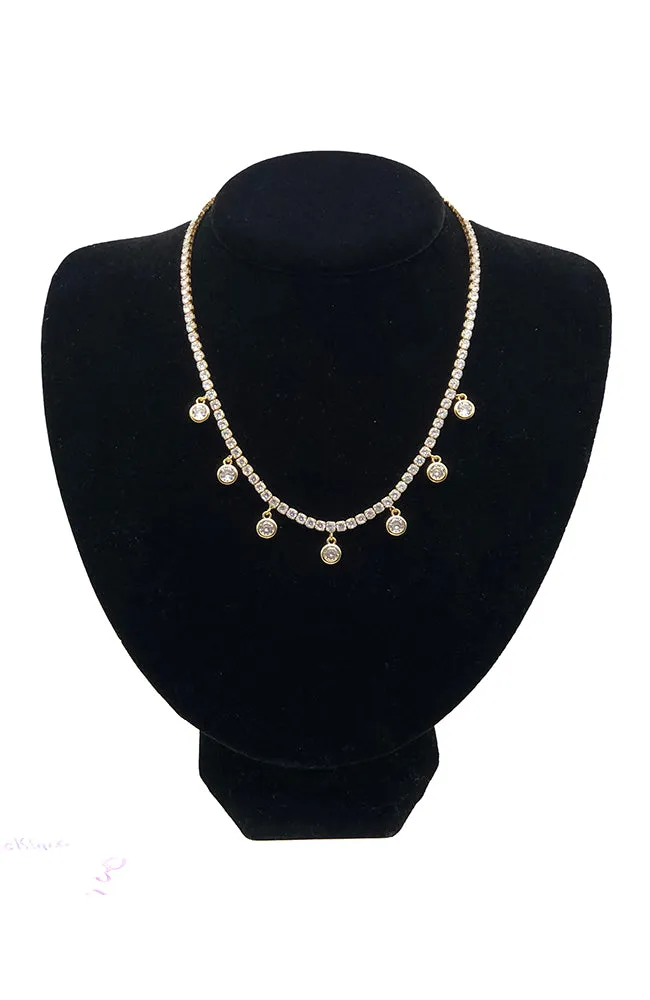 Fawn Gold Rhinestone Necklace
