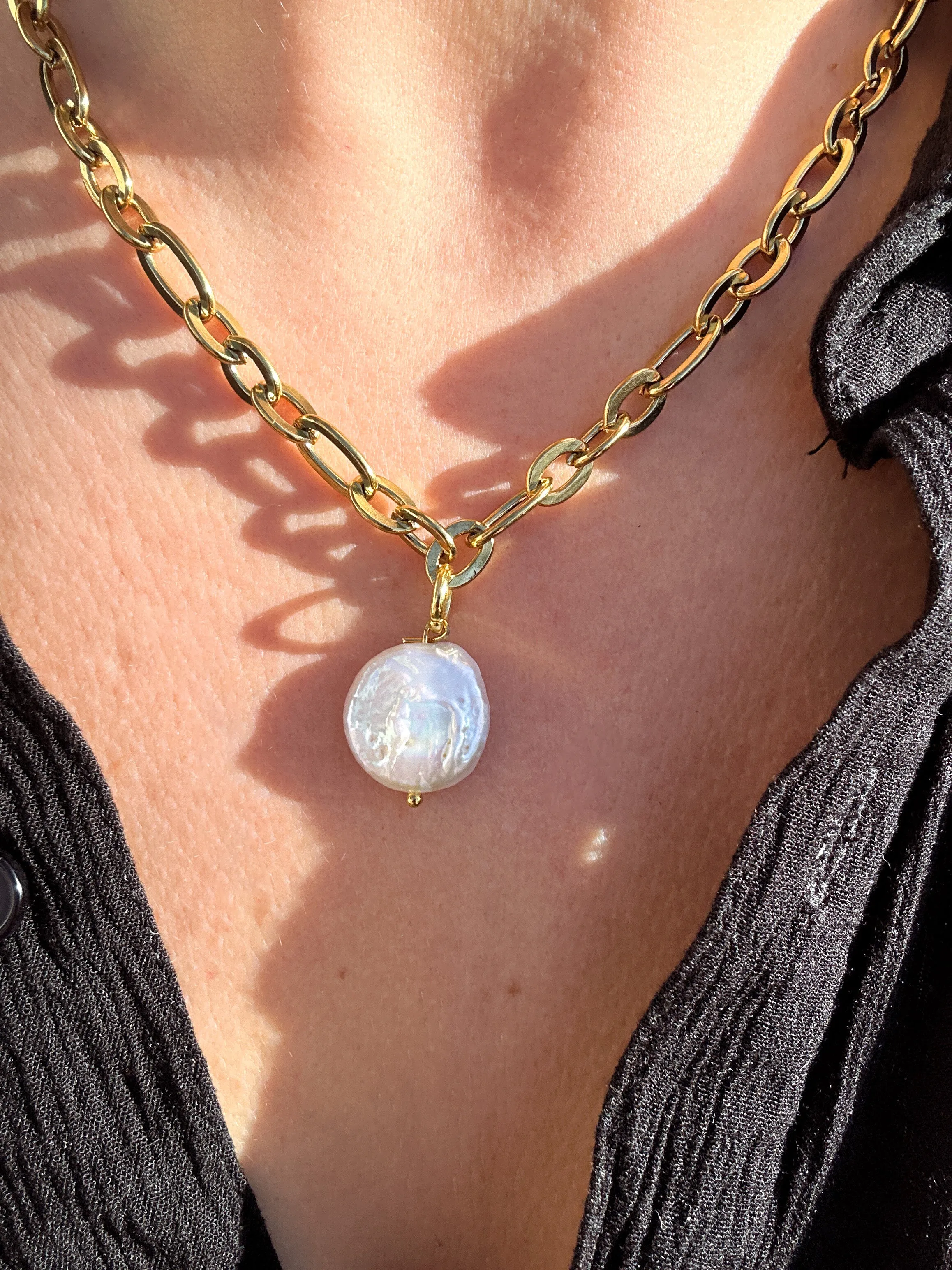 Freshwater Pearl Pebble Necklace