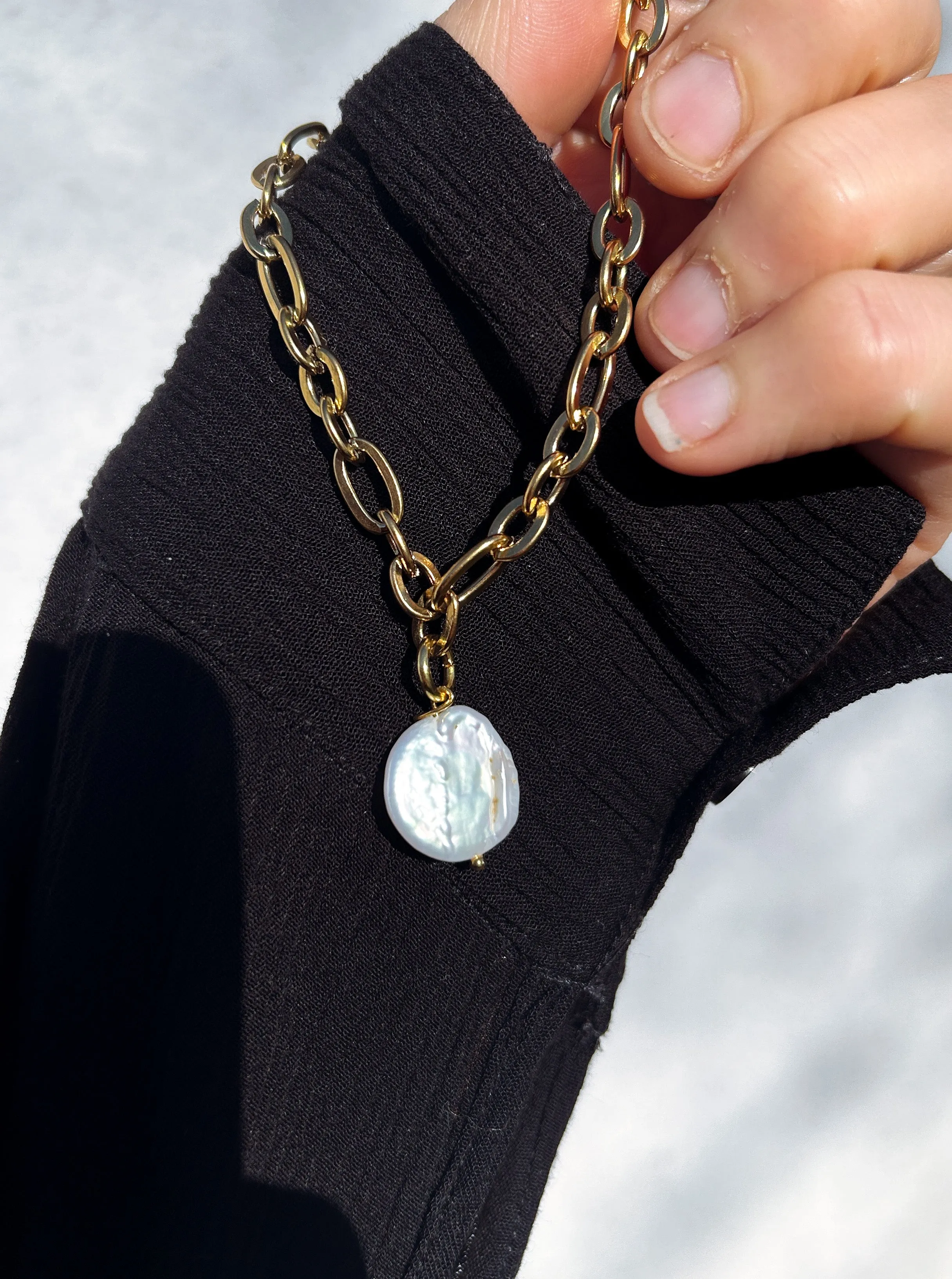 Freshwater Pearl Pebble Necklace