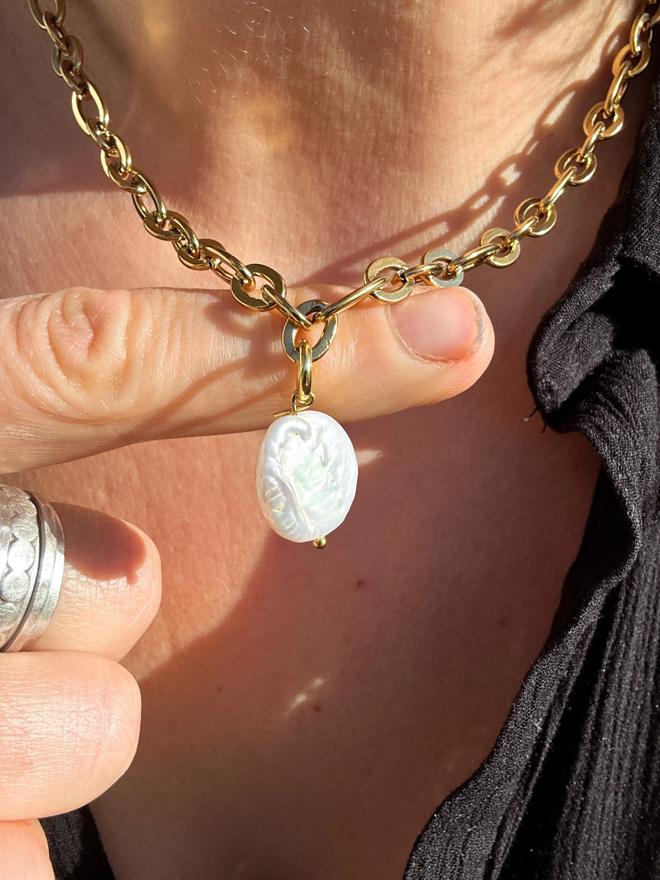 Freshwater Pearl Pebble Necklace