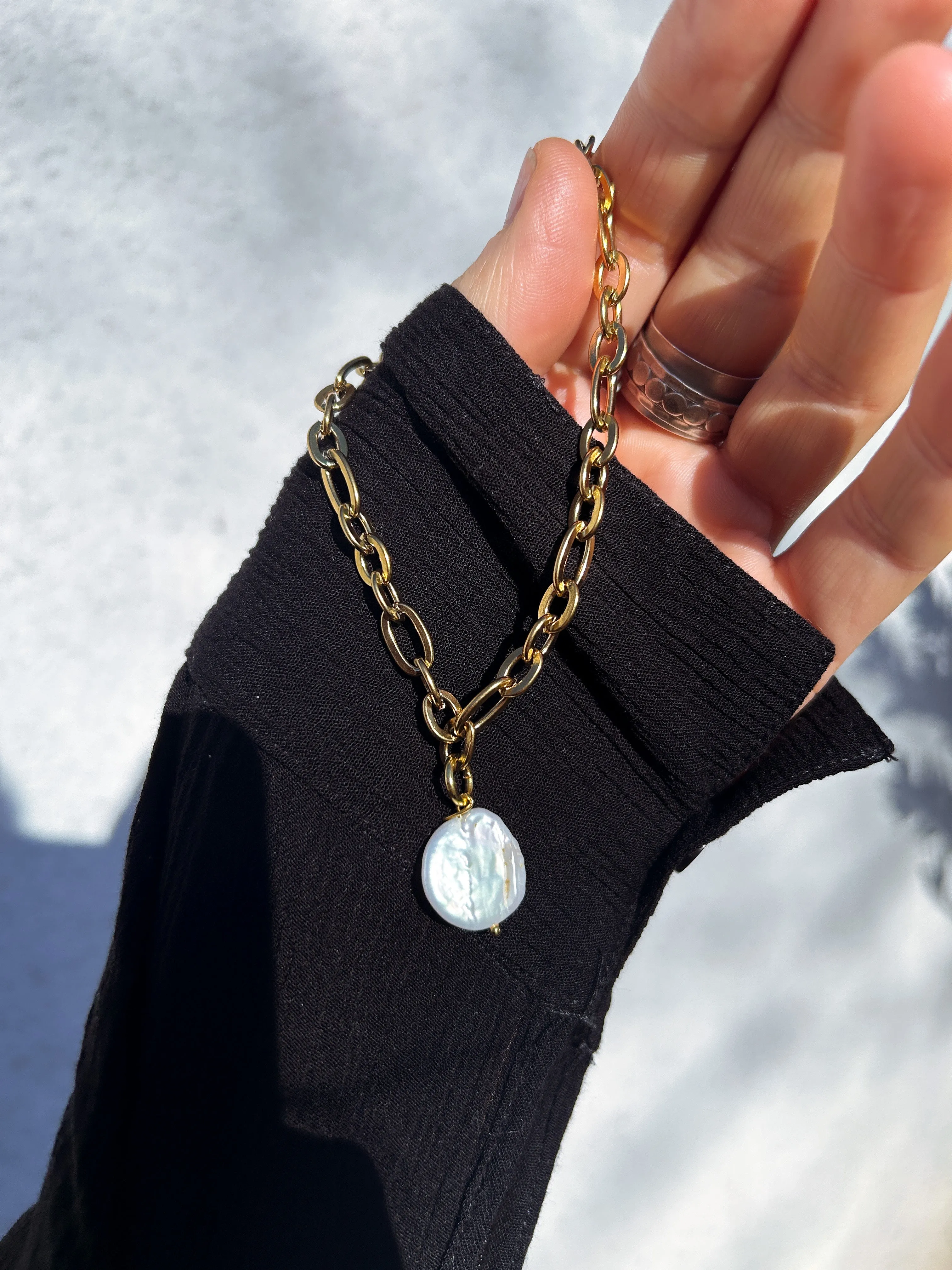Freshwater Pearl Pebble Necklace