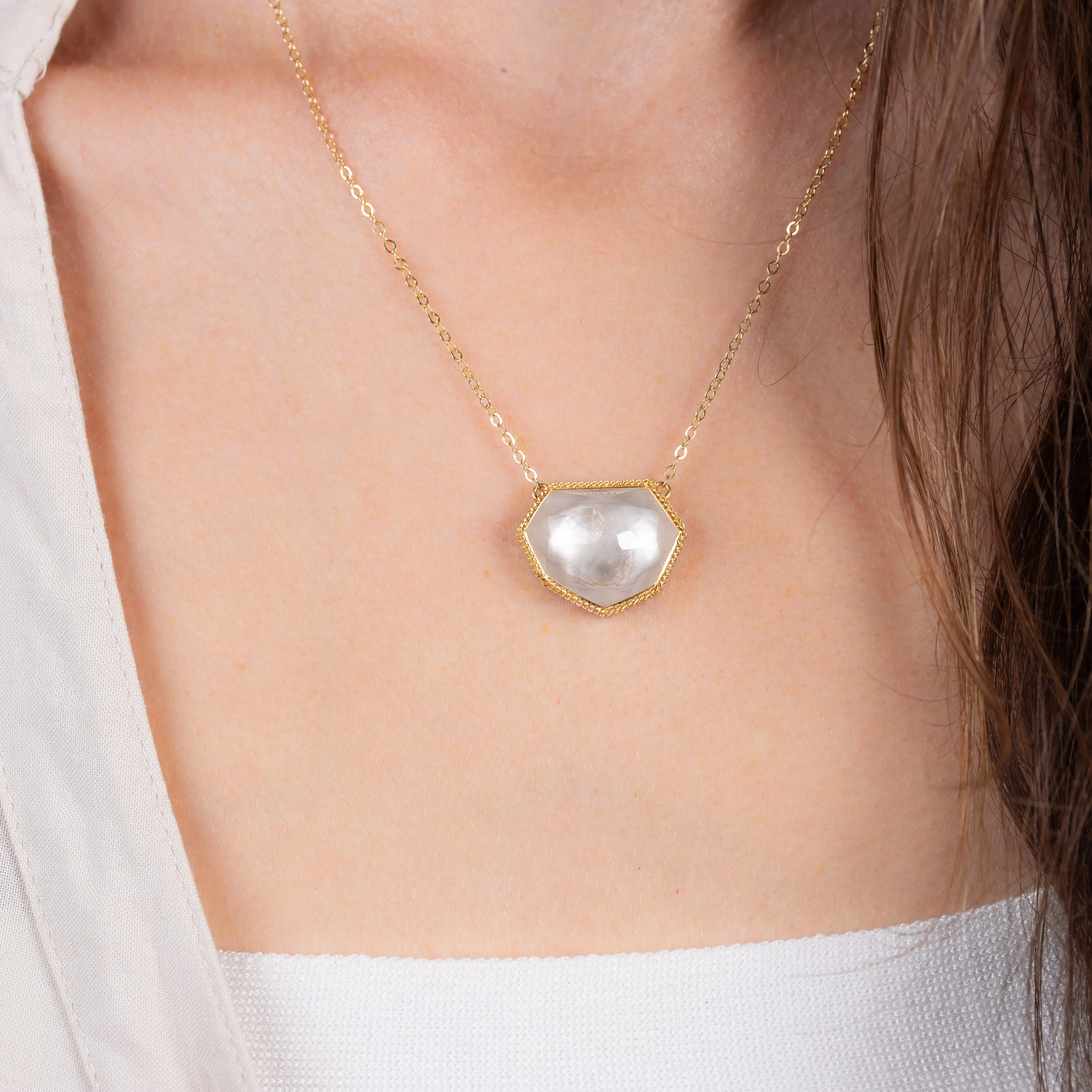 Geometric Rock Crystal Necklace