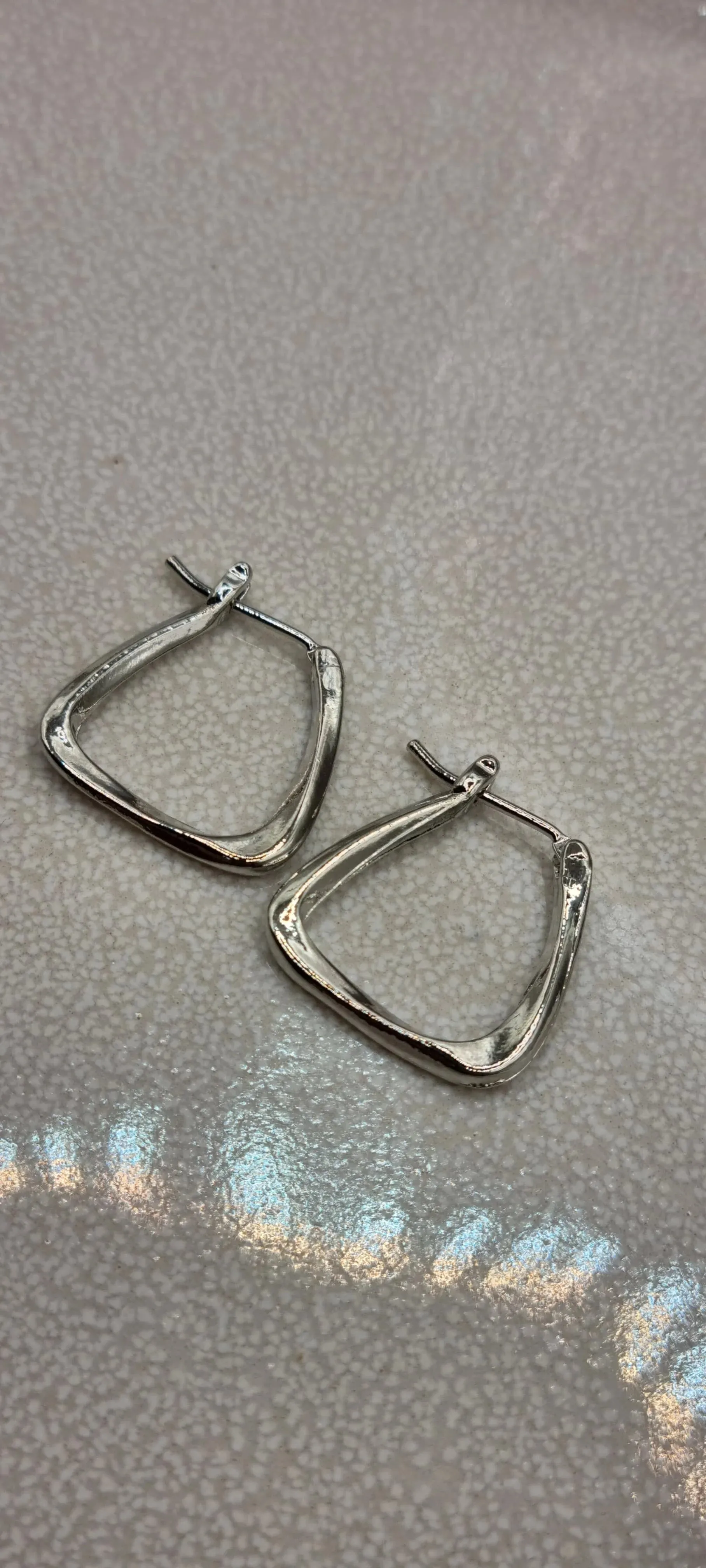 Geometric Twisted Square Hoop Earrings for Women