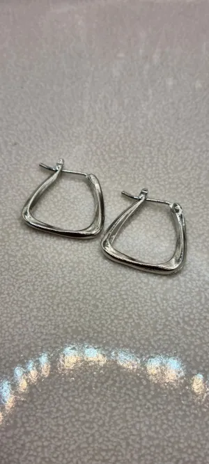 Geometric Twisted Square Hoop Earrings for Women