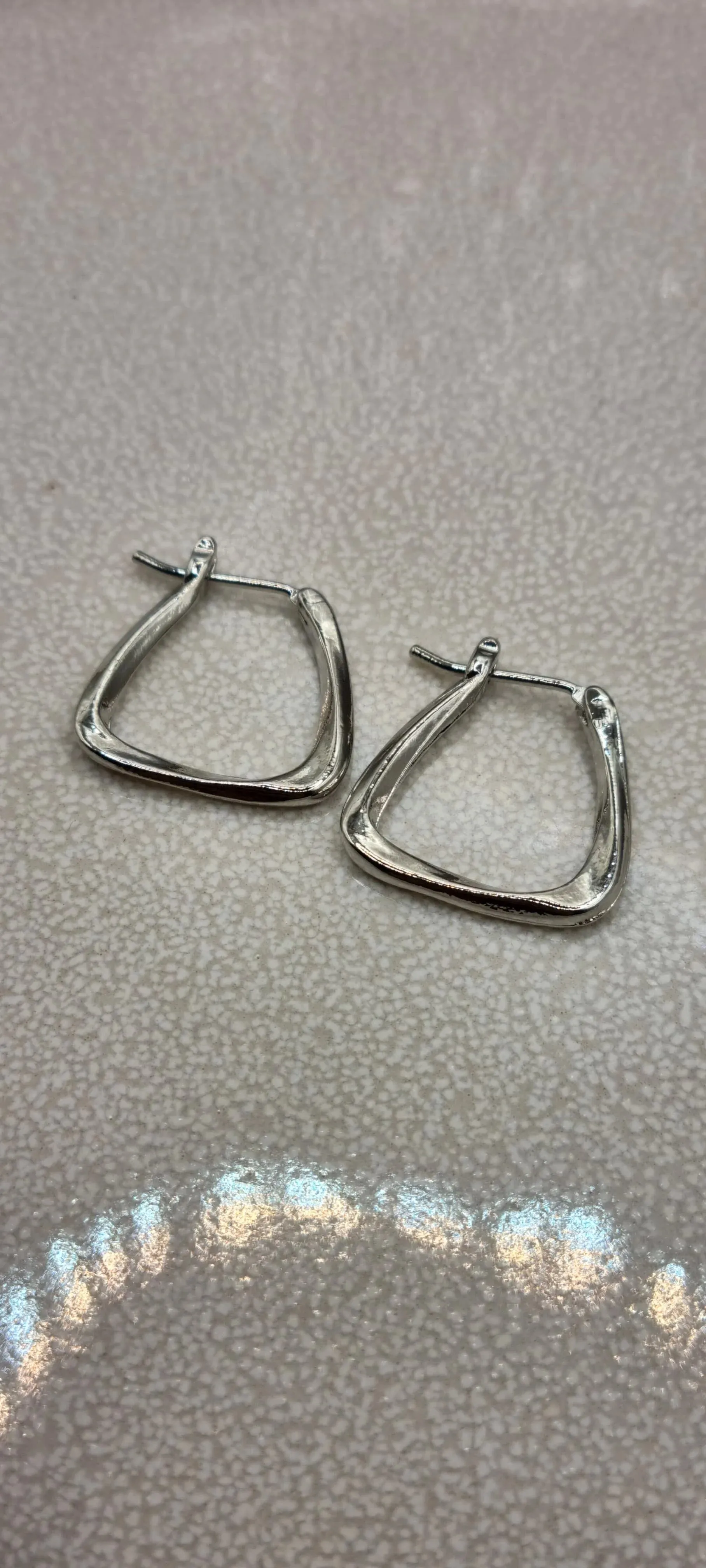 Geometric Twisted Square Hoop Earrings for Women