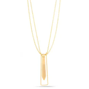 GOLD 2.7 "INCHES PENDANT LAYERED NECKLACE #HNN89433GD (OC9)