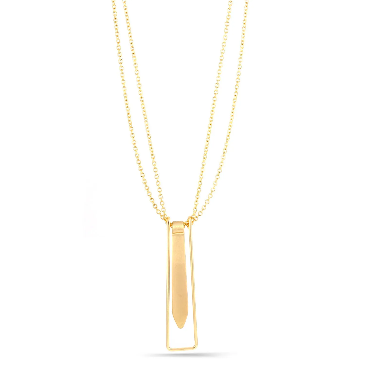 GOLD 2.7 "INCHES PENDANT LAYERED NECKLACE #HNN89433GD (OC9)