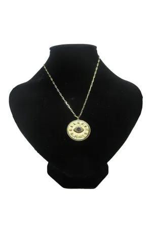 Gold Evil Eye Medallion Nk