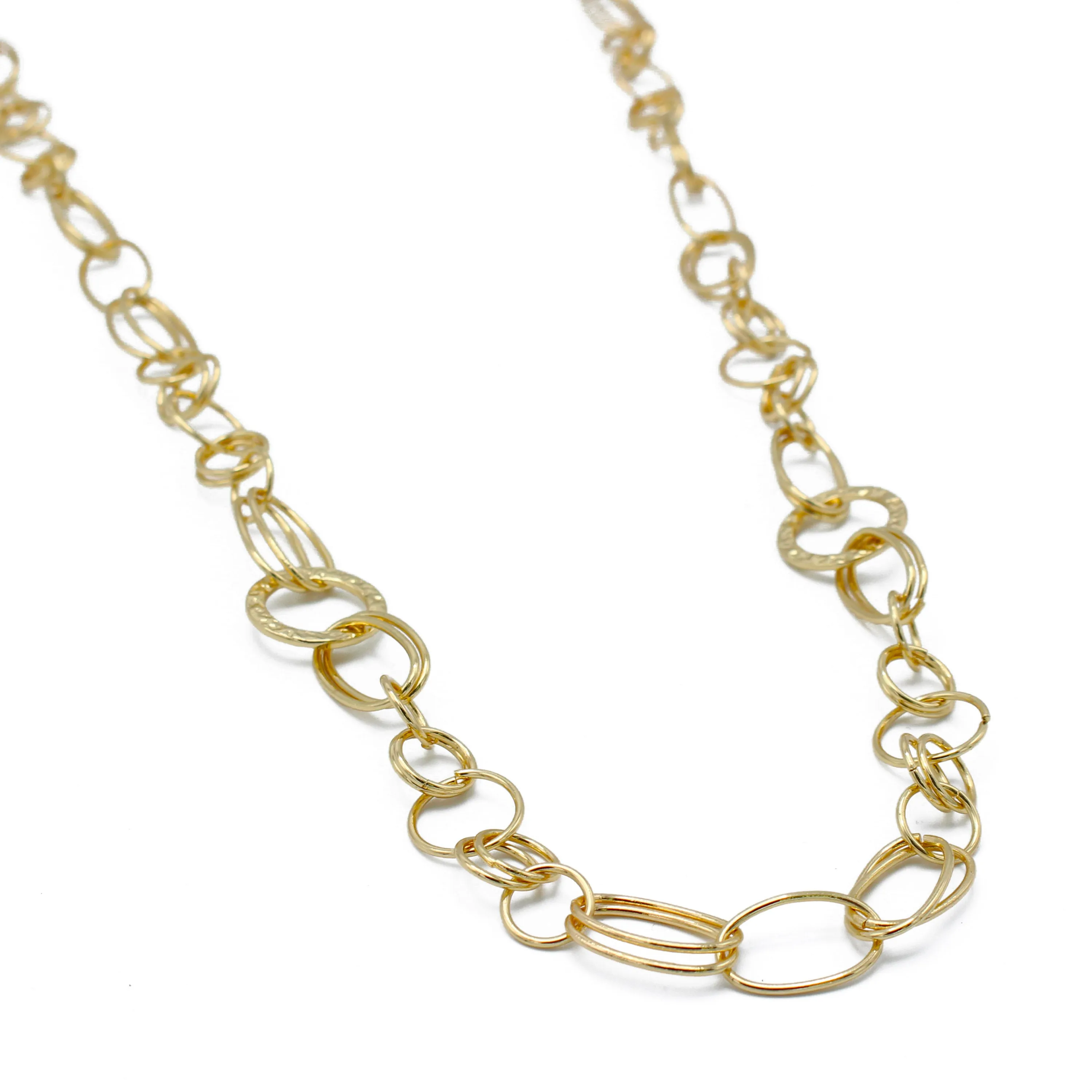 GOLD LINK CHAIN LONG NECKLACE#SQGN20010301G (IA15)