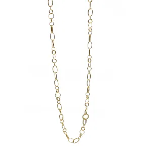 GOLD LINK CHAIN LONG NECKLACE#SQGN20010301G (IA15)