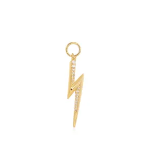 Gold Plated Cubic Zirconia Lightning Bolt Earring Charm by Ania Haie