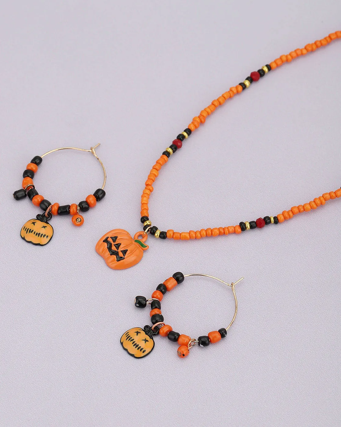Gold Plated With Dangling Halloween Jewellery Set For Girl