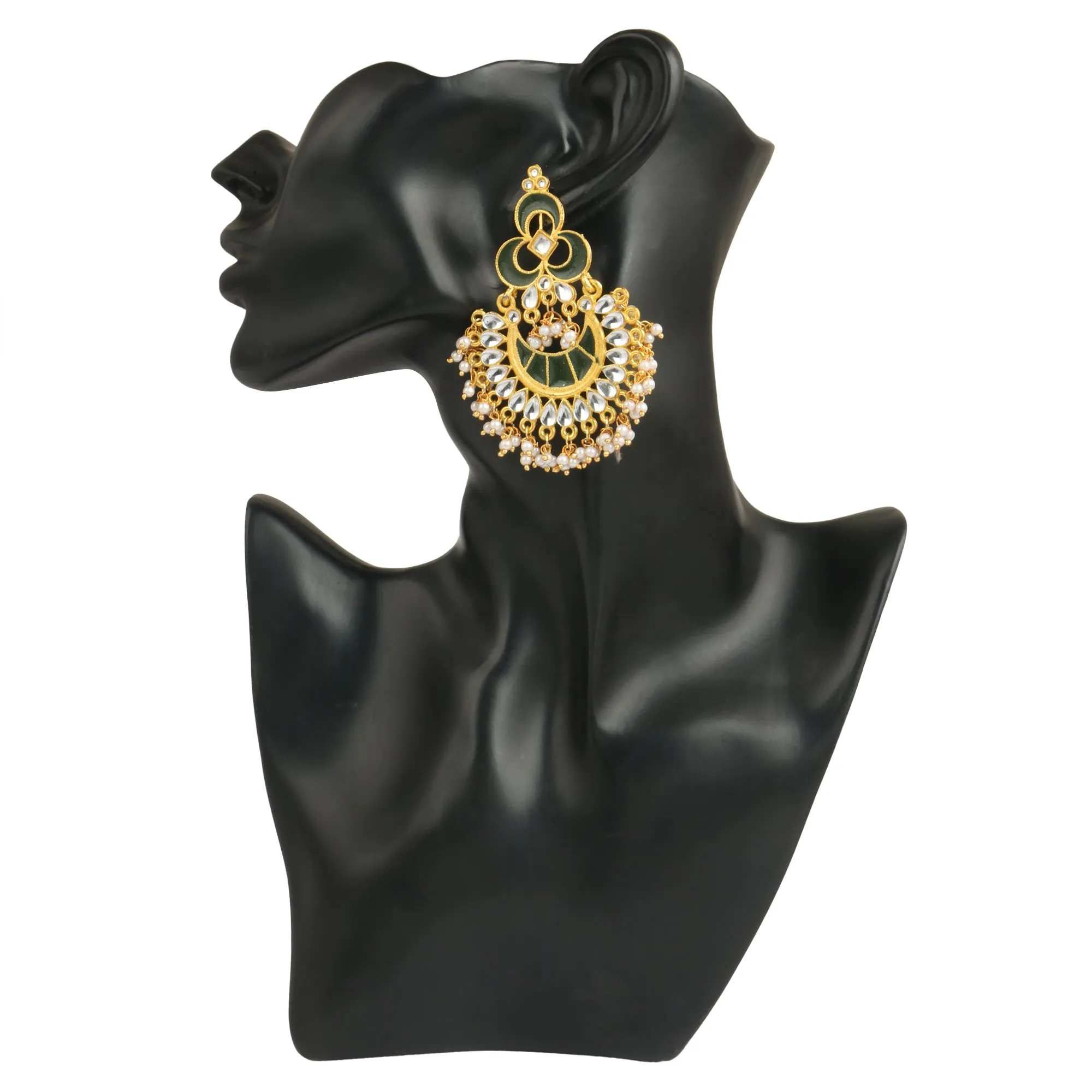 GoldPlated Fashion German Chandbali Hook Dangler Stylish Fancy Party Wear Earrings For Women