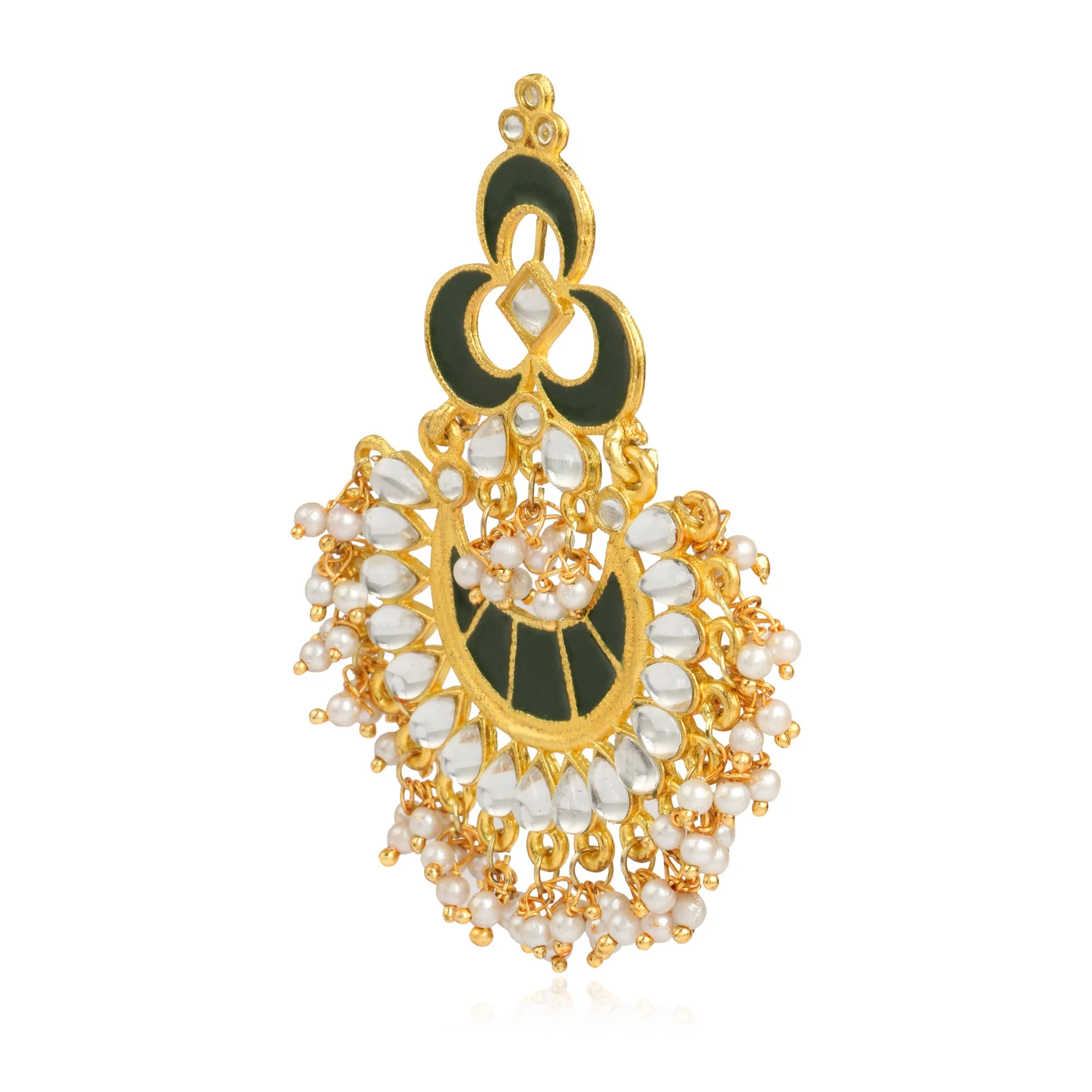 GoldPlated Fashion German Chandbali Hook Dangler Stylish Fancy Party Wear Earrings For Women