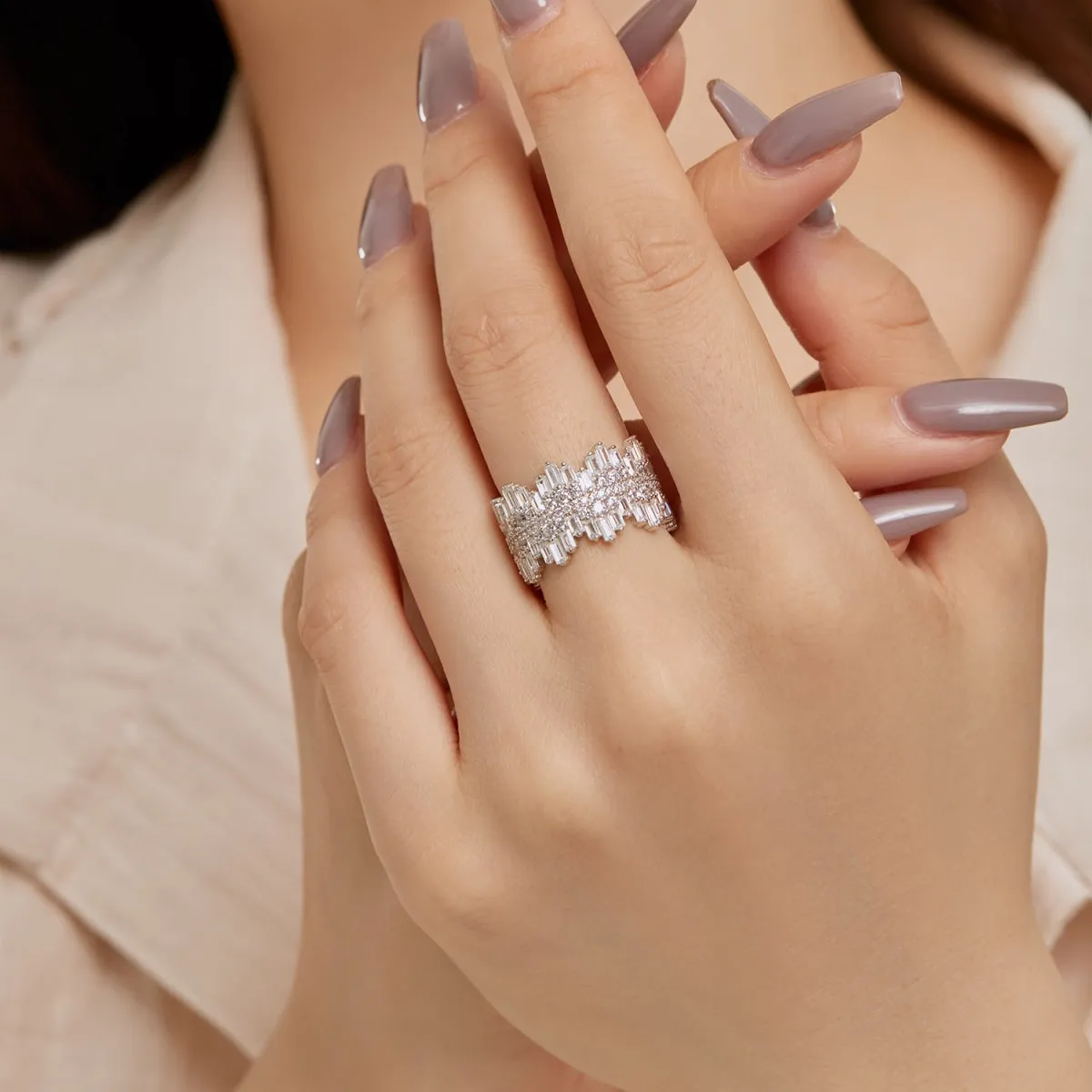 [Goodv]Luxurious Colorful Radiant Cut Daily Ring