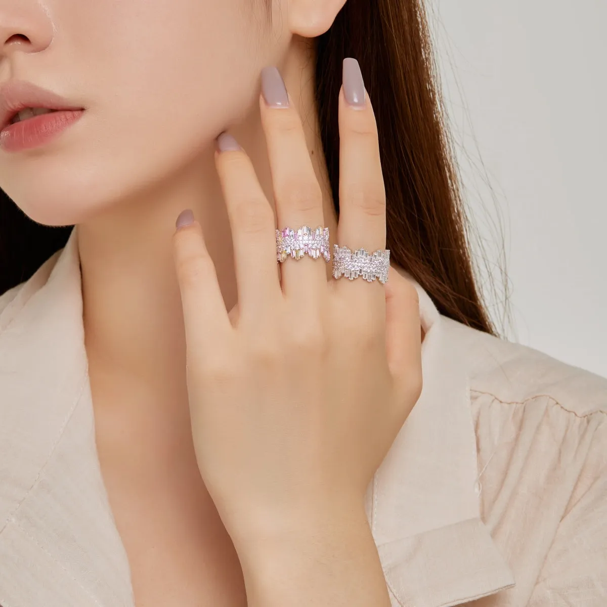 [Goodv]Luxurious Colorful Radiant Cut Daily Ring