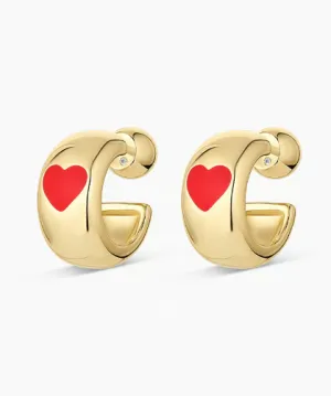 Gorjana Amour Helium Heart Huggies - Gold/Red - FINAL SALE