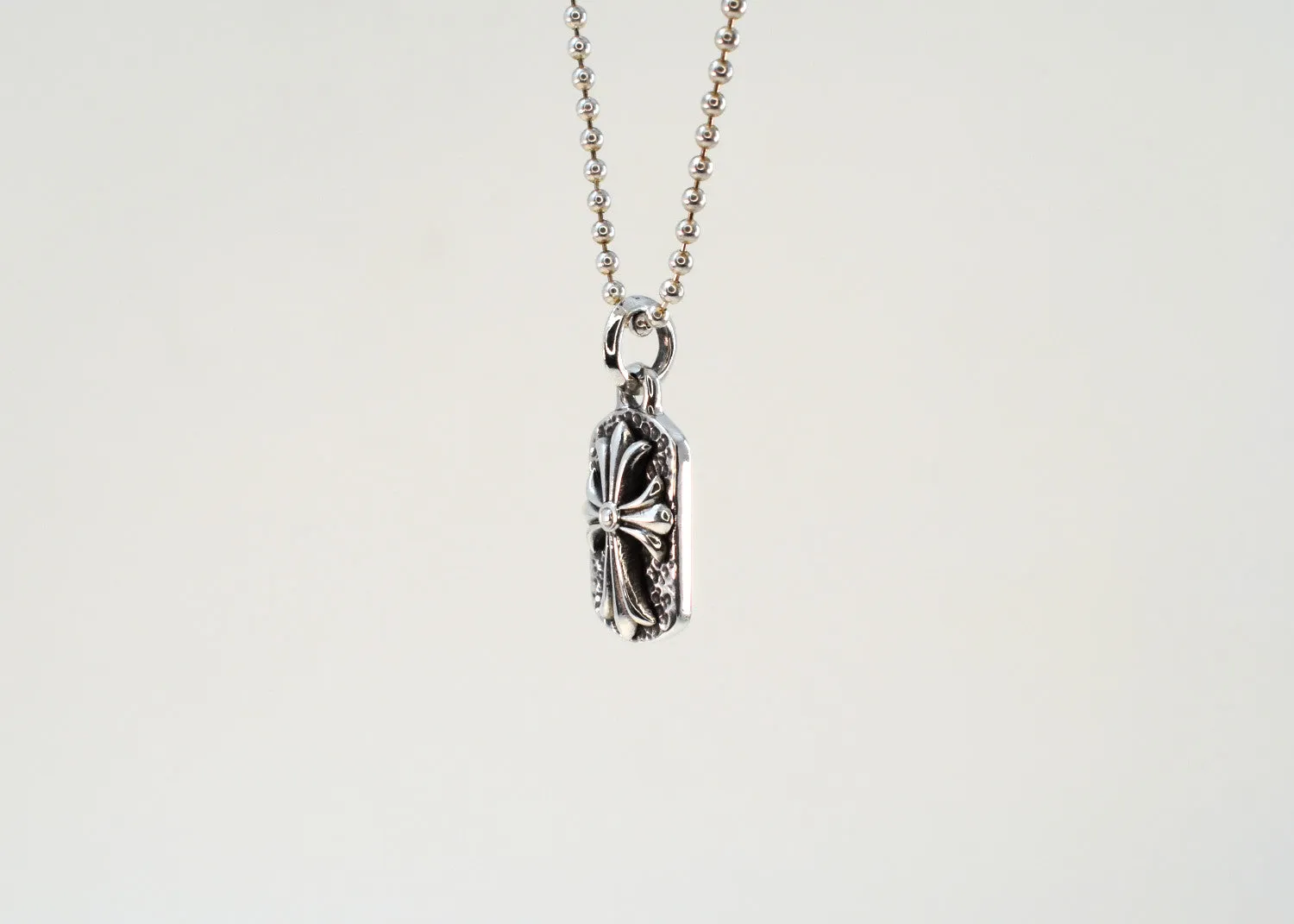 Gothic Cross Mini Dog Tag Necklace