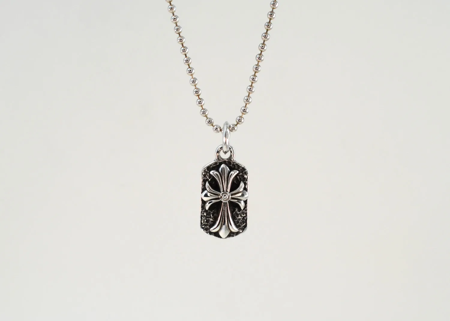 Gothic Cross Mini Dog Tag Necklace