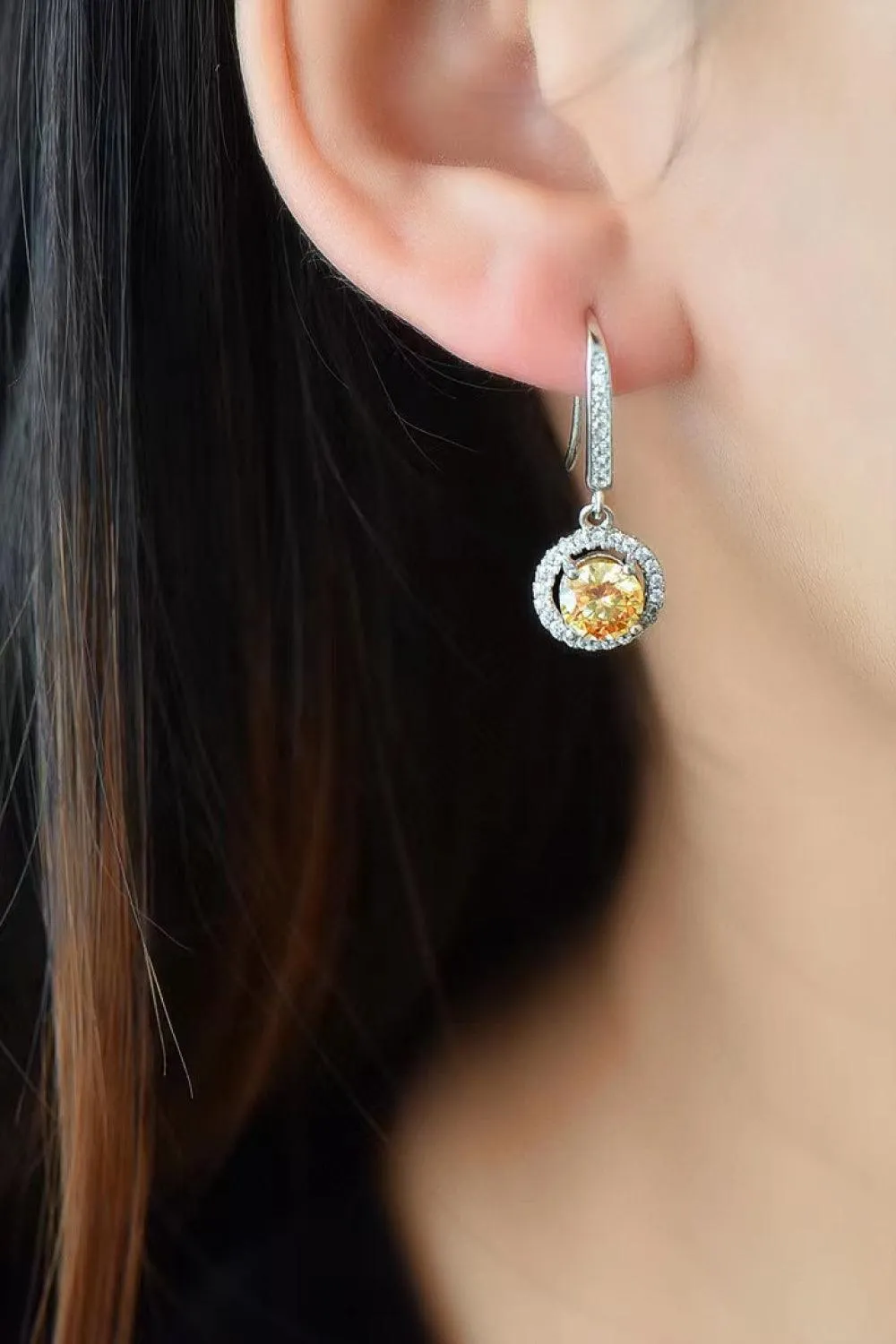 Graceful Platinum-Plated 2 Carat Moissanite Drop Earrings