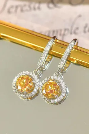 Graceful Platinum-Plated 2 Carat Moissanite Drop Earrings