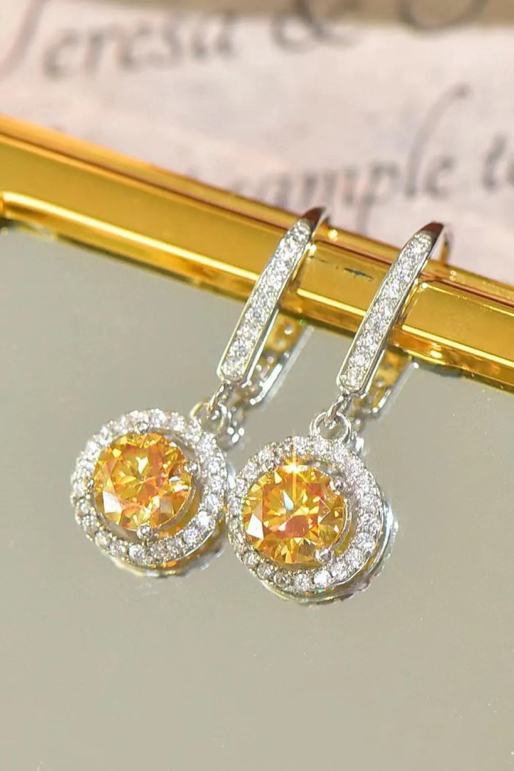 Graceful Platinum-Plated 2 Carat Moissanite Drop Earrings