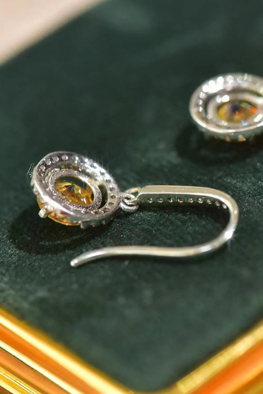 Graceful Platinum-Plated 2 Carat Moissanite Drop Earrings